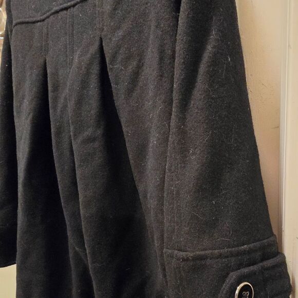 🤎 GAP Kids M Black Double-Breasted Pea Coat VGUC - Picture 8 of 9